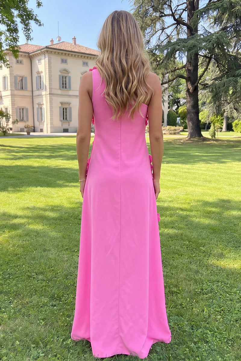 Load image into Gallery viewer, Yellow One Shoulder Floral Sheath Maxi Formal Dress