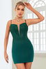 Load image into Gallery viewer, Sheath Spaghetti Straps Red Short Homecoming Dress with Beading