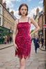 Load image into Gallery viewer, Sparkly Blue Tight Short Sequined Homecoming Dress with Fringes