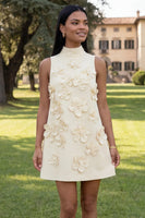 Load image into Gallery viewer, Lilac High Neck A Line Short Floral Homecoming Dress