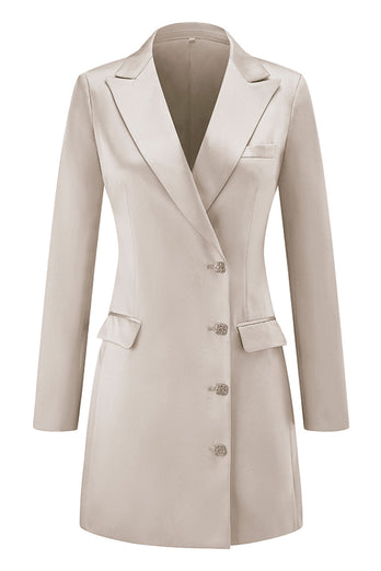 Champagne Single Breasted Peak Lapel Long Sleeves Prom Blazer