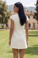 Load image into Gallery viewer, Butter Blue Floral Round Neck Short Homecoming Dress with Sleeves