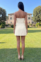 Load image into Gallery viewer, Hot Pink Floral Strapless Short Homecoming Dress