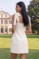 Load image into Gallery viewer, Lilac Thick Straps A Line Short Floral Homecoming Dress with Bows