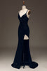 Load image into Gallery viewer, Black Mermaid Sequins Long Prom Dress With Slit