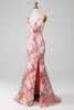 Load image into Gallery viewer, Blush Mermaid Sequins Long Prom Dress With Slit
