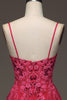 Load image into Gallery viewer, Red A Line Spaghetti Straps Long Prom Dress With Appliques
