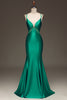 Load image into Gallery viewer, Green Mermaid Spaghetti Straps Long Prom Dress