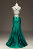 Load image into Gallery viewer, Green Mermaid Spaghetti Straps Long Prom Dress