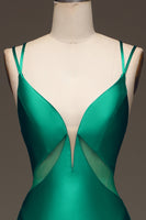 Load image into Gallery viewer, Green Mermaid Spaghetti Straps Long Prom Dress