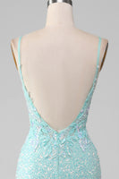 Load image into Gallery viewer, Sparkly Light Green Mermaid Long Prom Dress
