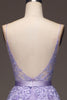Load image into Gallery viewer, Princess Purple Long Appliqued Prom Dress With Sash