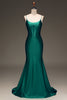 Load image into Gallery viewer, Dark Green Mermaid Corset Long Satin Prom Dress