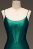 Load image into Gallery viewer, Dark Green Mermaid Corset Long Satin Prom Dress