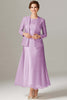 Load image into Gallery viewer, Plus Size Dusty Rose Chiffon Mother of the Bride Dress with Jacket