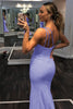 Load image into Gallery viewer, One Shoulder Sequins Mermaid Prom Dress with Slit