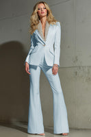 Load image into Gallery viewer, Sparkly White 2 Piece Shawl Lapel Prom Suits with Sequins