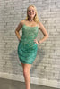 Load image into Gallery viewer, Sparkly Light Pink Spaghetti Straps Tight Homecoming Dress with Sequins