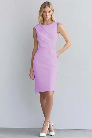 Bodycon Royal Blue Sleeveless Ruched Short Work Dress