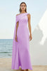 Load image into Gallery viewer, Chiffon Dusty Blue Asymmetrical Sheath Rehearsal Dinner Dress
