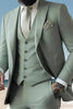Load image into Gallery viewer, Sage 3 Piece Peak Lapel Single Breasted Men&#39;s Prom Suits with Pockets