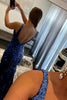 Load image into Gallery viewer, Purple Deep V Neck Mermaid Prom Dress