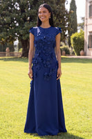 Load image into Gallery viewer, Butter Yellow Round Neck A Line Floral Long Formal Dress with Sleeves