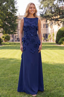 Load image into Gallery viewer, Yellow Boat Neck Floral A Line Long Formal Dress