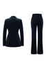 Load image into Gallery viewer, 2 Piece Sparkly Dark Green Single Breasted Peak Lapel Women Prom Suits