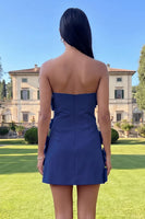 Load image into Gallery viewer, Hot Pink Floral Strapless Short Homecoming Dress