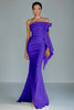 Load image into Gallery viewer, Black Strapless Sheath Satin Long Formal Dress with Slit