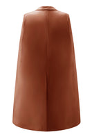 Load image into Gallery viewer, White Satin Peak Lapel Cape Short Work Blazer Dress