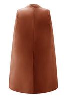 Load image into Gallery viewer, White Satin Bodycon Peak Lapel Short Work Blazer Dress with Cape