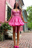 Load image into Gallery viewer, A-Line Pink Ruched Corset Short Homecoming Dress