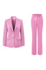 Load image into Gallery viewer, 2 Piece Dark Fuchsia Satin Notched Lapel Women Prom Suits