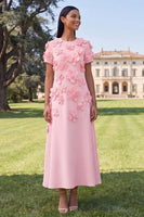 Load image into Gallery viewer, Butter Yellow Round Neck A Line Floral Maxi Formal Dress with Sleeves