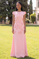 Load image into Gallery viewer, Butter Yellow Round Neck A Line Floral Long Formal Dress with Sleeves