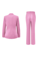 Load image into Gallery viewer, 2 Piece Dark Fuchsia Satin Notched Lapel Women Prom Suits