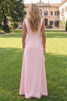 Load image into Gallery viewer, Yellow Boat Neck Floral A Line Long Formal Dress