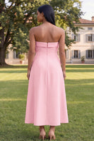 Load image into Gallery viewer, Yellow Strapless A Line Floral Maxi Formal Dress