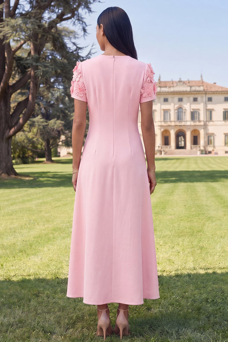 Load image into Gallery viewer, Butter Yellow Round Neck A Line Floral Maxi Formal Dress with Sleeves