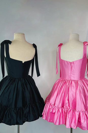 A-Line Pink Ruched Corset Short Homecoming Dress