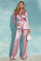 Load image into Gallery viewer, 2 Piece Champagne Satin Notched Lapel Business Suits with Sash
