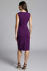 Load image into Gallery viewer, Navy Satin Bodycon V-Neck Midi Work Dress