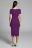 Load image into Gallery viewer, Royal Blue Bodycon Ruffled Satin Midi Work Dress