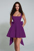 Load image into Gallery viewer, Plum A Line Square Neck Short Homecoming Dress with Bow