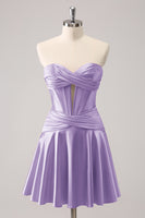 Load image into Gallery viewer, Fuchsia A-Line Sweetheart Corset Short Homecoming Dress
