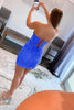 Load image into Gallery viewer, Sheath Sweetheart Royal Blue Corset Short Homecoming Dress with Appliques