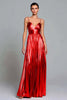 Load image into Gallery viewer, Sparkly Tahitiv Metallic Pleated A-Line Spaghetti Straps Long Formal Dress