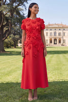 Load image into Gallery viewer, Butter Yellow Round Neck A Line Floral Maxi Formal Dress with Sleeves